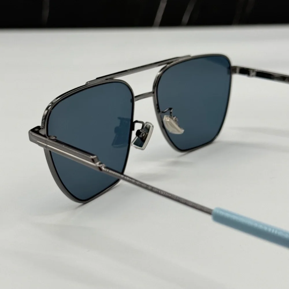 NEW BV1236S 004 BOTTEGA VENETA AVIATOR GREY BLUE UNISEX SUNGLASSES